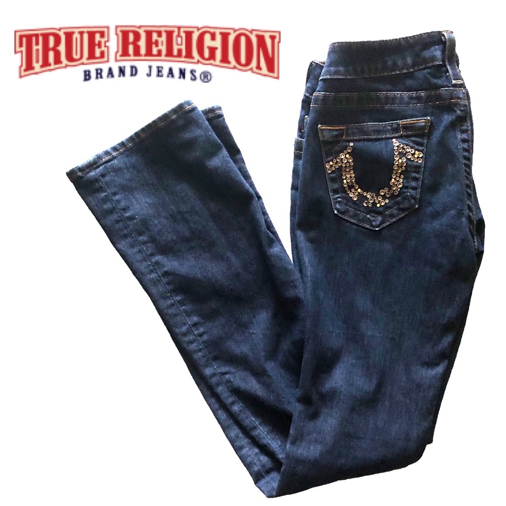 True Religion Jeans with Bronze Studded Logo
